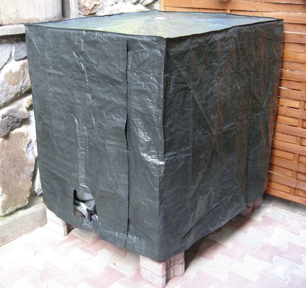 Tankschutzhülle 140g/m²,  IBC Container Cover 1000 l, grau / anthrazit
